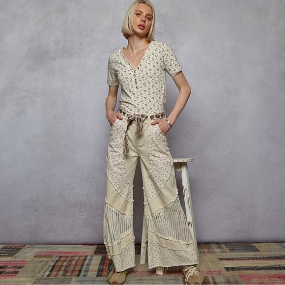 POL Floral Embroidered Belt with Braided Tassel Tie - Western Cottagecore Vibes - Picture 3 of 7